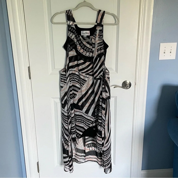 Joseph Ribkoff Semi-Sheer Faux Wrap Printed Dress - 29499 - Picture 3 of 16